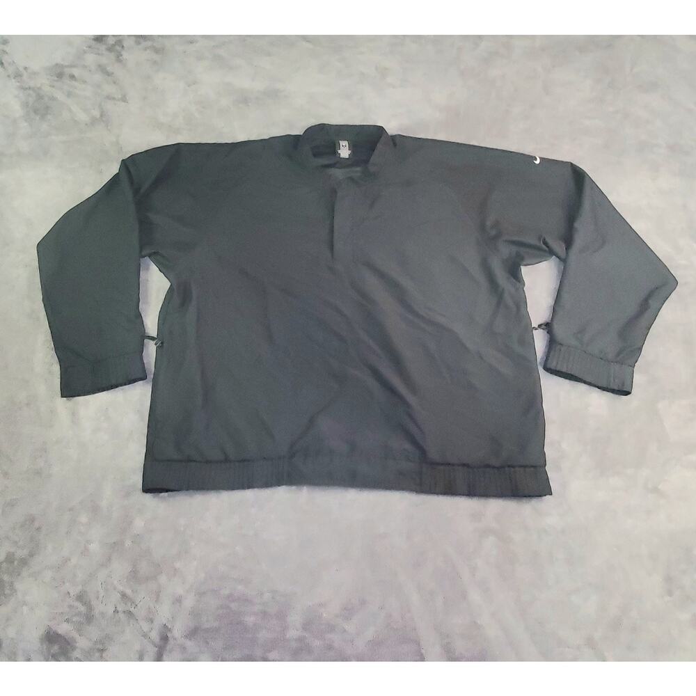 Vintage Nike Golf Sz M Jacket Pullover Crew Neck Windbreaker Mens Black C7-22